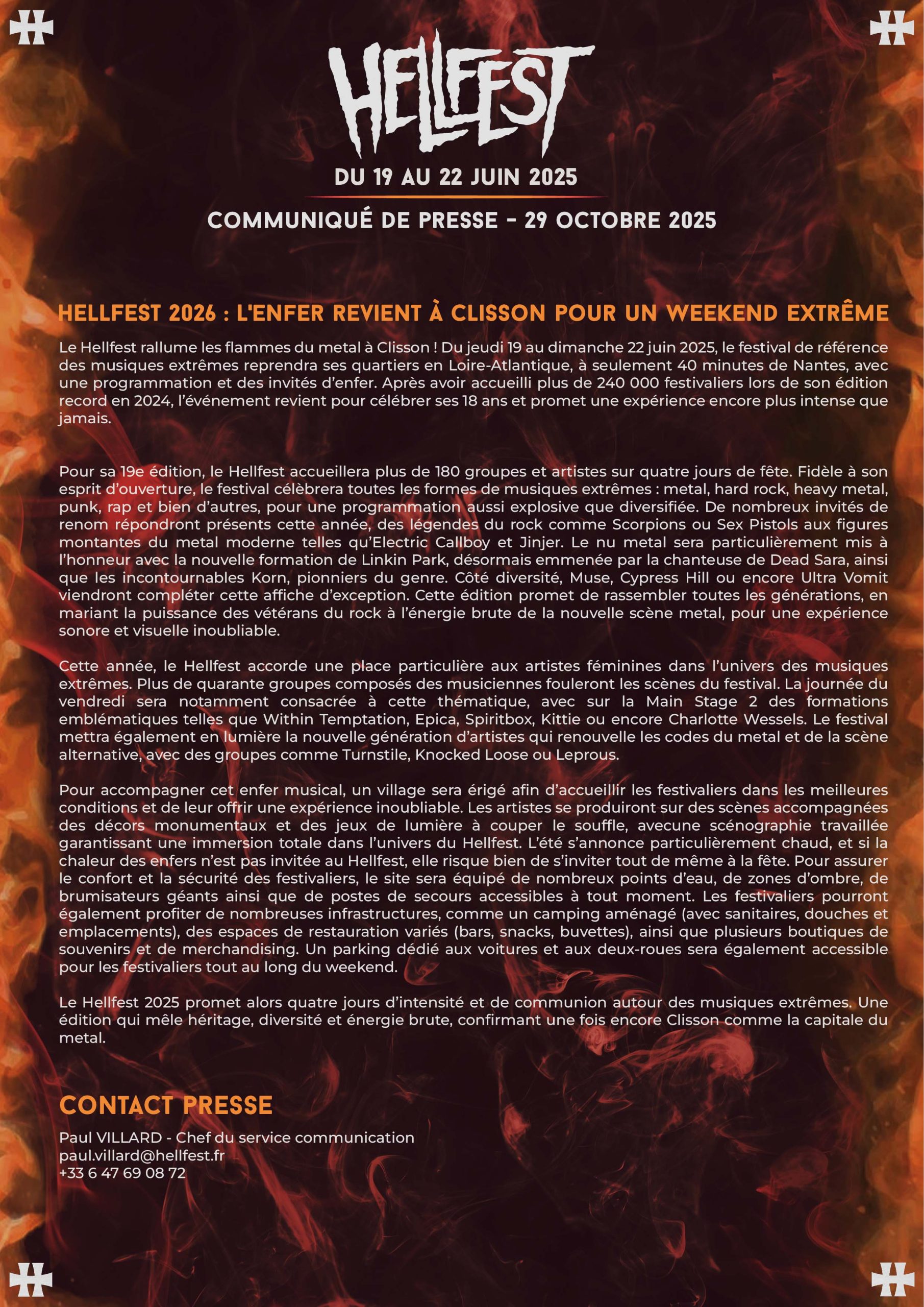 Communiqué Hellfest